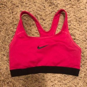 Hot pink Nike sports bra
